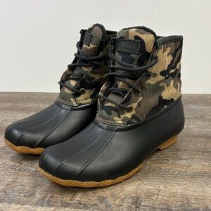 Sperry Waterproof Duck Boots | Camo Print | Women’s 7.5